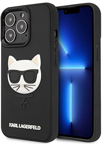 Karl Lagerfeld KLHCP13LCH3DBK Hülle für 13 Pro / 13 6,1 schwarz 3D Rubber Choupette
