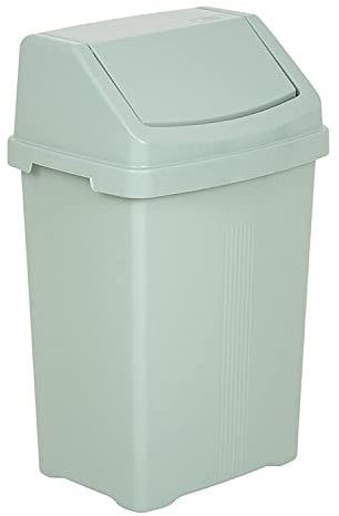 JMS we create smile Plastic 8L Swing Bin Waste Recycling Dustbins Kitchen Bathroom Rubbish Trash Refused Bins (Silver Sage)