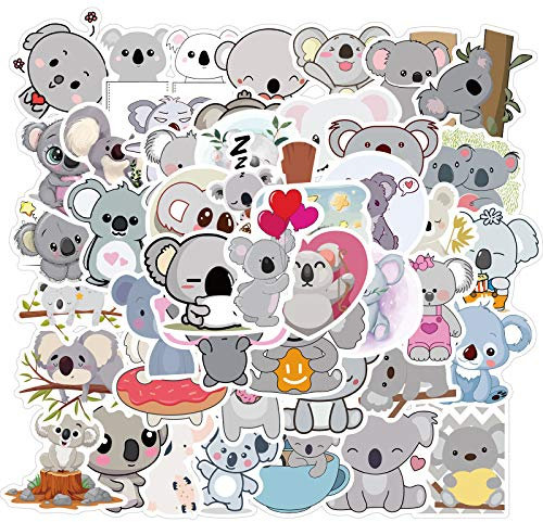 50 pezzi simpatici koala adesivi in ​​vinile per bottiglie d'acqua, bagagli, skateboard, paraurti, album, tazza, regalo adesivo per bambini, adolescenti, adulti