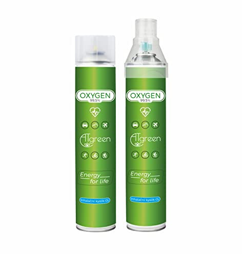 Atgreen Inhalationssauerstoff O2 (28L) Das Set enthält 2 Stk Sauerstoffflasche | Reiner Sauerstoff | Sauerstoffdosen | Sauerstoffpräparat | Universal Mundstück Rein Inhalierbar Sauerstoffgerät