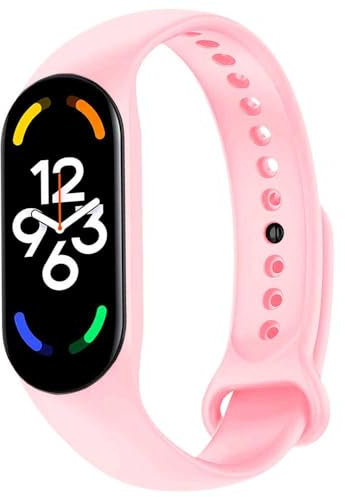 OcioDual Cinturino di Ricambio in Silicone, Rosa, Compatibile con Xiaomi Band 7 6 5, Compatibile con Amazfit Band 5, Bracciale in Gomma Morbida e Flessibile, Sport Band