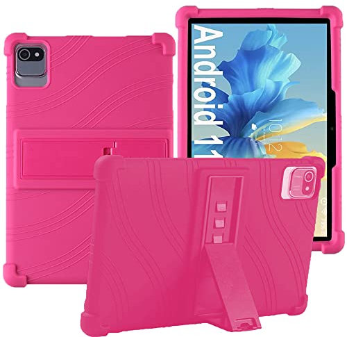 YHFZR Coque pour OUZRS Tab-M1 10 Pouces, Silicone Antichoc Léger Housse de Protection avec Support Stand pour OUZRS Tab-M1 10 Pouces, Rose