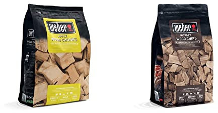 Weber Apple Wood Chunks | 1.5kg Bag | BBQ Wood Chips | Hardwood Cooking Pellets | Smoking Wood Chunks | Barbeque & Hickory Wood Chips | Hardwood Cooking Pellets | 0.7 kg | BBQ Smoker Wood Chips
