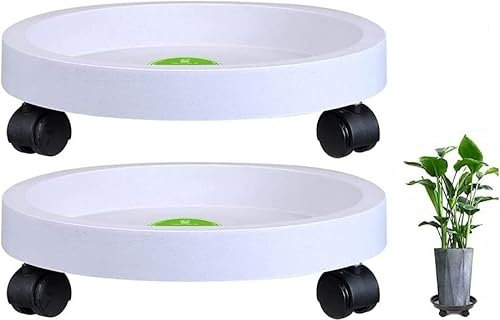 Pflanzenständer Pflanztopf Palette 2 Stück Blumentopfständer auf Rollen Pflanzenständer mit Rollen Pflanzenrollbrett Pflanzenuntersetzer Blumentopf Beweglicher Pflanzenständer for den Innen- und Außen