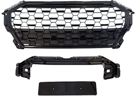 Wabengrill Kühlergrill Schwarz glanz komplett Gitter kompatibel für Audi Q3 F3 alle Modelle außer RSQ3 DM Autoteile 4257