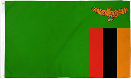 Bandiera dello Zambia, 9,6 x 1,5 m, bandiera dello Zambia, in poliestere, bandiera internazionale