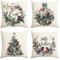 Artoid Mode Baum Vögel Holly Kiefernzapfen Weihnachten Kissenbezüge 4er Set, 45x45cm Hallo Winter Zierkissenbezug Couch Wohnzimmer Deko