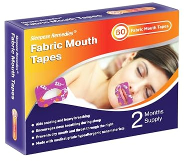 Sleepeze Remedies Mouth Tape for sleeping (60 Stk.) Anti Schnarch Streifen, Schnarchstopper für Männer und Frauen, Mund Tape Schlaf, Schlafpflaster zum Schnarchen verhindern, Atemtrainer Sport