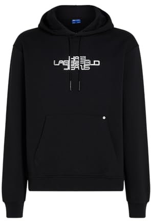 KARL LAGERFELD JEANS, Herren, Regular Folie Logo Hoodie, Schwarz, Xtra Large