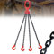 Imbracatura a catena a 4 gambe da 6 tonnellate 5/16 3,28 piedi, brache a catena a 4 vie in acciaio legato G80 Imbracature a gamba quadrupla per sollevamento con 4 ganci di sicurezza (6T1M)
