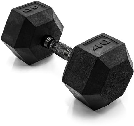 CAP Barbell 18 kg beschichtetes Sechskant-Hantel-Gewicht mit schwarzem Griff