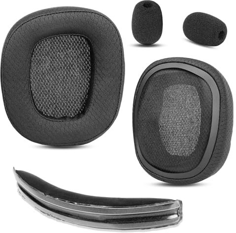 HAIZEEN Ohrpolster und Kopfband Kompatibel mit Logitech G930s G930 G432 G430 Headsets Kopfhörer Ohrpolster Ersatzkissen (Atmungsaktiver Stoff/Hochwertiger Schaumstoff)
