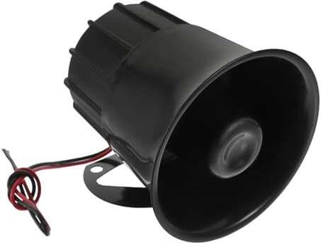 jojofuny Alarm Horn Modification Pa Speaker for Vehicle Alarm Siren Outdoor Pa Speaker Pa Subwoofer Air Horn Car Alarm Pa Horn Pa Speaker for Car Siren Speaker Car Acessory Black Plastic