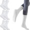 Risipu 3 Paar Pilates Socken mit Griffen Anti-Rutsch-Kräuselung Yoga Socken Grip Socken für Ballett Tanz Barfuß (DE/NL/SE/PL, Alphanumerisch, Einheitsgröße, Regular, Regular, 3 Paare - Weiß)