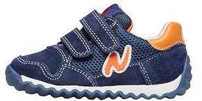 Naturino Sneaker aus Leder und Stoff, Orange-Blau 32