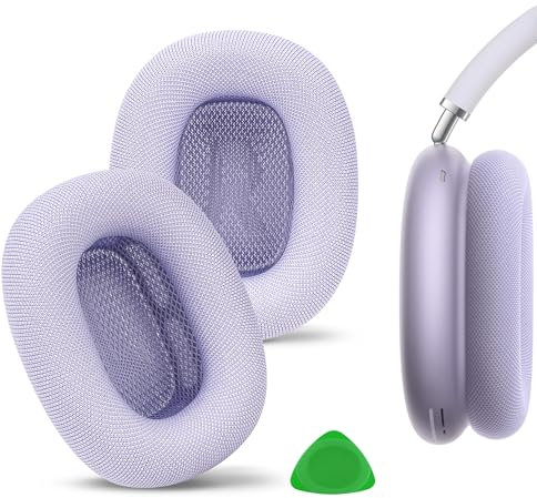 Geekria Komfort-Ersatz-Ohrpolster aus Netzgewebe, kompatibel mit Apple AirPods MAX (A2096), AirPods MAX2 (A3184) Kopfhörern, Ohrpolster, Reparaturteile (lila)