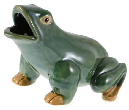 TOBBOMEY Wasserspeier für Garten und Teich Lebensechte Froschfigur für Aquarium Bonsai