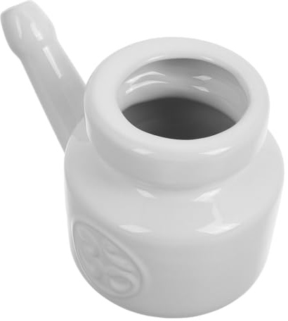 Mikinona Keramik Nasenspülflasche 350ml für Sichere und Gründliche Nasenspülung bei Saisonalen Veränderungen Eleganter Nasendusche mit Kochsalz für Sanfte Pflege