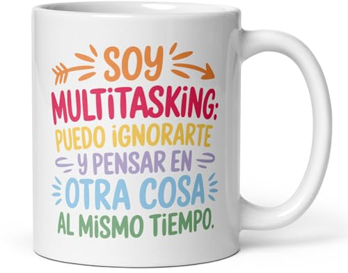 Mugy Tazas Companeros de Trabajo Originales Para Regalar | Tazas Divertidas | Regalos Graciosos y Originales Amigo Invisible | Regalos Amigo Invisible | Cerámica 350ml - Soy multitasking