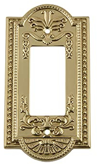 Nostalgic Warehouse 719929 Meadows Switch Plate with Single Rocker, Polished Brass