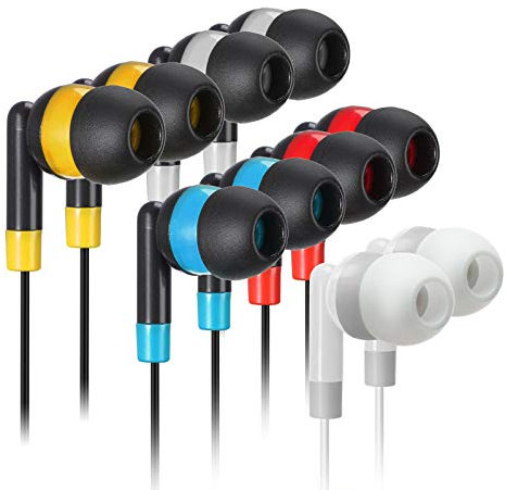 Bulk Earbuds Headphones Wholesale Earphones - Keewonda 100 Pack Disposable Ear Buds Bulk Multi Colored Headphones for School Classroom Students
