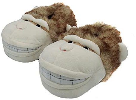 Onmygogo Pantuflas de peluche para mujer, con diseño de animales, mono, 37/40 EU