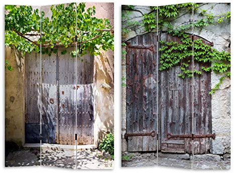 HTI-Line Paravent Cottage Sichtschutz Spanische Wand Raumteiler