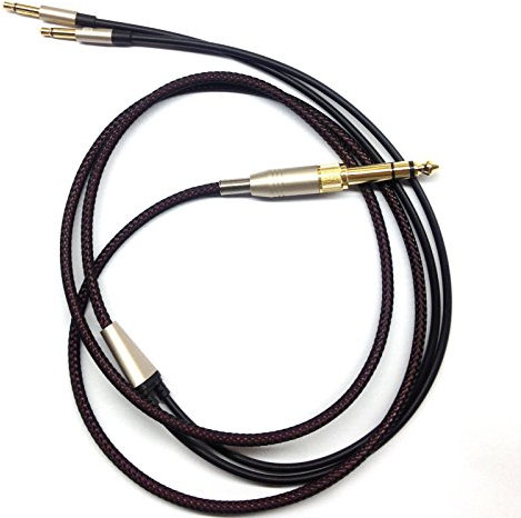 Audio-Upgrade-Kabel kompatibel mit Denon AH-D600, AH-D7200, AH-D7100, AH-D9200, AH-D5200, Meze 99 Classics, Focal Elear Kopfhörer, Schwarz, 2 m