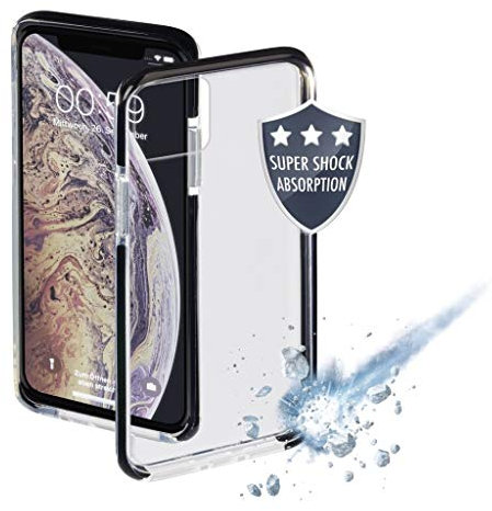 Hama Schutzhülle Protector (für Apple iPhone 11, Wireless Charging, stoßfest, rutschfeste Oberfläche, Polyurethan-Termoplastik (Put)) transparent/schwarz