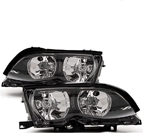 DM Autoteile FACELIFT H7/H7 Scheinwerfer Set 01-05 Schwarz+Birnen passt für E46 4/5 Türer