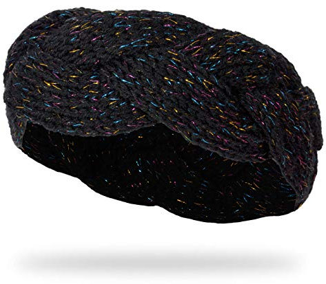 Alsino Stirnband für Damen Winter Ohrenwärmer Haarband Winter Retro Mädchen Kopfband Geflochten Kinder Ohrenschützer Vintage, Schwarz