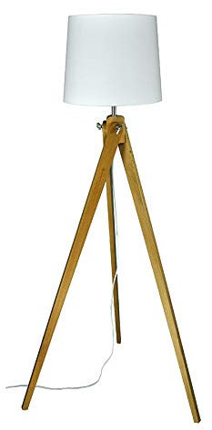 SAMIRA Lampada da Terra con treppiede in Legno, piantana MOD. Aisha