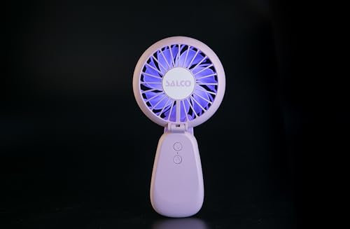 Salco Mini-Ventilator rosa, faltbar, Aufladung über USB, LED-Farbwechsler, 2 Geschwindigkeiten, Ø 8 cm - ideal für unterwegs!
