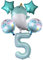DIWULI Wal Luftballon Set Zahl 5 - Kindergeburtstag Deko