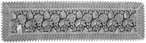 EUROSTYLE Tischläufer-Set, Tischläufer, geschnitzt, aus Spitze, Makramee, Art. Alfe aus Polyester (Streifen, Grau)