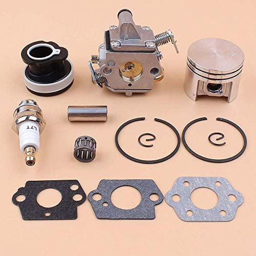 Juego de juntas de cojinete de colector de admisión de pistón de carburador compatible con motosierras de gasolina STIHL MS180 018 MS 180 11301200603 11300302004