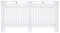 HOMCOM Slatted Radiator Cover Painted Cabinet MDF Lined Grill in White (152L x 19W x 81H cm)