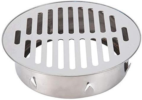Tyenaza Bodenablauf Haarsieb aus Edelstahl für die Dusche, Abflusssieb Edelstahl-Dachbodenablauf Balkon Runder Bodenablauf Outdoor Große Verschiebung Antiblockierender Bodenablauf(160Flacher Mund)