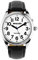 MAUJOY Clear and Loud Voice Mens English Talking Watch Speaks The Time, Date or Alarm time for Elderly, Impaired Sight or Blind. Genuine Leather Band -White Face-Black Numbers