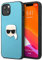 KARL LAGERFELD KLHCP13MPKMB Hülle für iPhone 13 6,1 blau Leather Ikonik Karl`s Head Metal