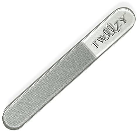 Glass Nail Shiner - 2-in-1 Nano Nude Nail Buffers Glass Nail File Crystal Shine Polisher for Natural Nails, by Tweezy Professional Manicure Beauty Tools Nail Care, with Case,
