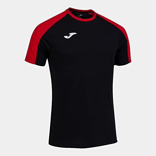 Joma Herren Kurzarm Eco Championship T-Shirt, Schwarz/Rot, XXXXS