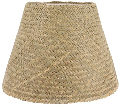 OSALADI Straw Woven Lampshade Vintage Rattan Lamp Shade for Table Lamp Floor Lighting Indoor Decorative Cover Easy Installation