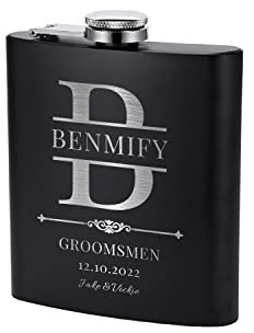 Flasque personnalisée pour garçon d'honneur, cadeau de mariage, 177 ml gravée personnalisée pour témoin de marié, père et enterrement de vie de jeune fille, avec coffret cadeau en option