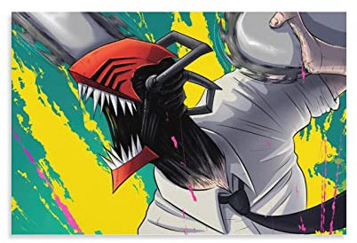 Chainsaw Man Anime Poster Poster For Room Aesthetic Wall Art Picture Poster & Prints Family Bedroom Decor Poster Canvas Art Poster And Wall Art Picture Print Modern Family Bedroom Decor Poster 08x