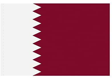 Bandiera Qatar a doppia faccia con bandiera del Qatar con bordo appeso colori vivaci e UV resistente allo sbiadimento per giardino, bar, parata, celebrazione eventi internazionali