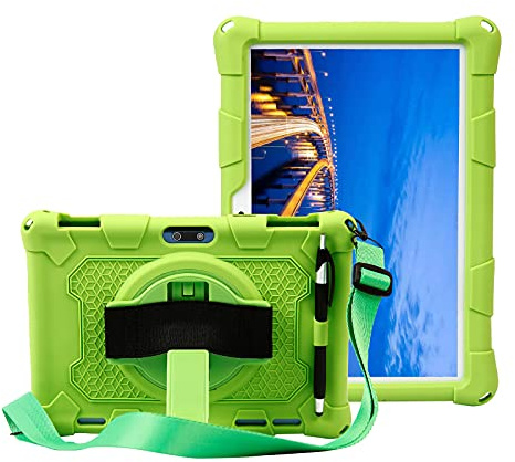 HminSen Schutzhülle für Pritom M10 Tablet 25,4 cm (10 Zoll), Silikon, Standfunktion, für Pritom Touch10/YQSAVIOR YQYQ10S/QunyiCO Y10/Gateway Tablet/Voger Priorpad X100/Digiland Tablet-Modell: DL1036