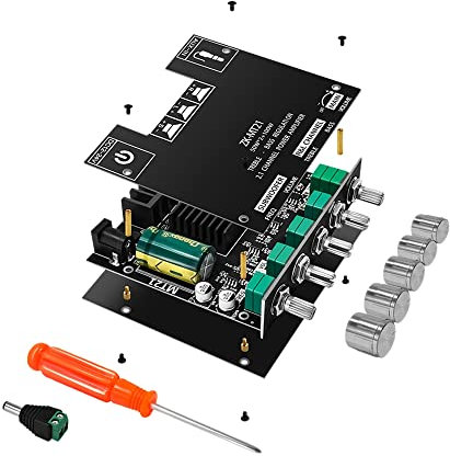 YUMIN Digital Power Amplifier Board -MT21 50Wx2 + 100W 2.1 Channels AUX + BT5.0 Power Amplifier Plate Super Bass Tone and Bass