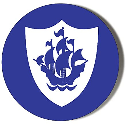 Gift Insanity BLUE PETER BADGE BLUE BACKGROUND 45mm SUPER SAFE CLIP BADGE