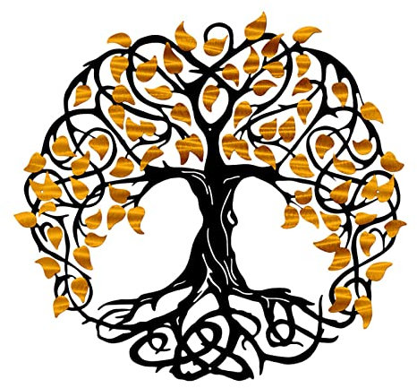 Luckxing Wandskulpturen Eisen Wanddeko Lebensbaum Baum Groß Weltenbaum Wandbild Innen Außen Garten Geschenk Idee Wandschmuck Wand Deko Für Balkon Terrasse Veranda Schlafzimmer Wohnzimmer Garten Büro